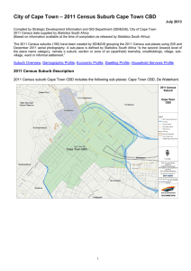 – 2011 Census Suburb Cape Town CBD City of Cape Town