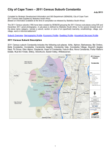 – 2011 Census Suburb Constantia City of Cape Town July 2013