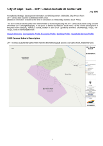 – 2011 Census Suburb Da Gama Park City of Cape Town