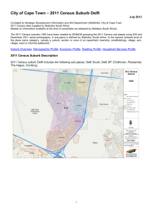 – 2011 Census Suburb Delft City of Cape Town July 2013