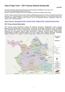 – 2011 Census Suburb Durbanville City of Cape Town July 2013