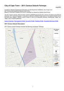 – 2011 Census Suburb Fairways City of Cape Town July 2013