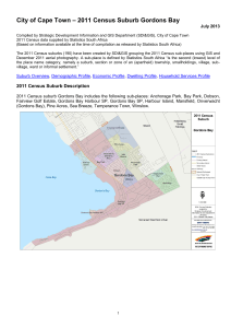 – 2011 Census Suburb Gordons Bay City of Cape Town July 2013