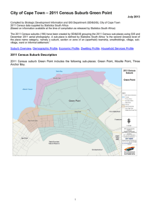 – 2011 Census Suburb Green Point City of Cape Town July 2013