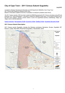 – 2011 Census Suburb Gugulethu City of Cape Town July 2013