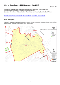 – 2011 Census – Ward 017 City of Cape Town