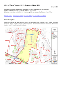 – 2011 Census – Ward 019 City of Cape Town