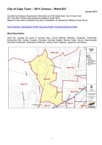 – 2011 Census – Ward 021 City of Cape Town