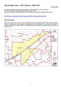 – 2011 Census – Ward 102 City of Cape Town