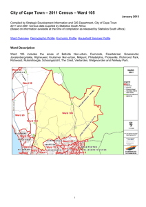 – 2011 Census – Ward 105 City of Cape Town