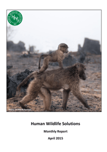 Human Wildlife Solutions Monthly Report April 2015