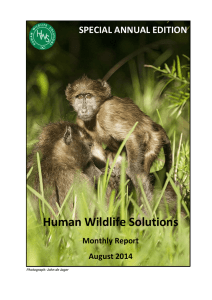 Human Wildlife Solutions SPECIAL ANNUAL EDITION Monthly Report