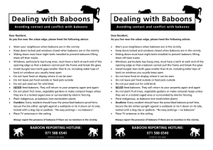 Dealing with Baboons Avoiding contact and conflict with baboons