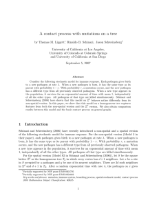 A contact process with mutations on a tree