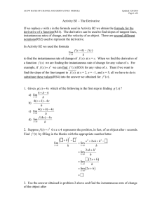 Activity B3 – The Derivative  c