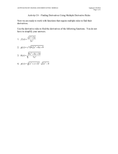 Activity C4 – Finding Derivatives Using Multiple Derivative Rules