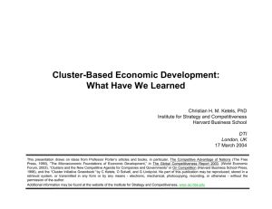 Cluster-Based Economic Development: What Have We Learned