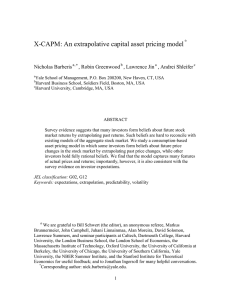 X-CAPM: An extrapolative capital asset pricing model Nicholas Barberis , Robin Greenwood