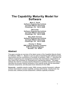The Capability Maturity Model for Software