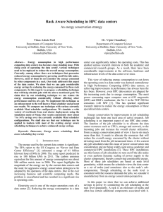 Rack Aware Scheduling in HPC data centers An energy conservation strategy