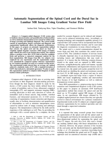 Automatic Segmentation of the Spinal Cord and the Dural Sac... Lumbar MR Images Using Gradient Vector Flow Field