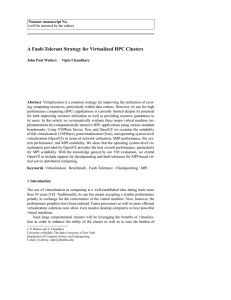 A Fault-Tolerant Strategy for Virtualized HPC Clusters