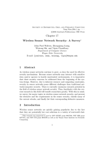 Chapter 17 Wireless Sensor Network Security: A Survey 1 Abstract