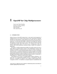 1 OpenMP for Chip Multiprocessors