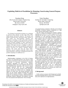 Exploiting Multi-level Parallelism for Homology Search using General Purpose Processors