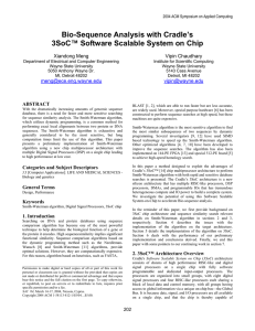 Bio-Sequence Analysis with Cradle’s 3SoC™ Software Scalable System on Chip  Xiandong Meng