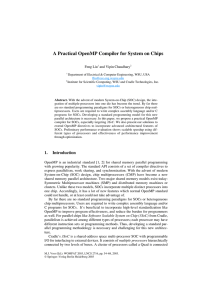 A Practical OpenMP Compiler for System on Chips Feng Liu