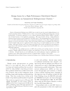 Design Issues for a High-Performance Distributed Shared