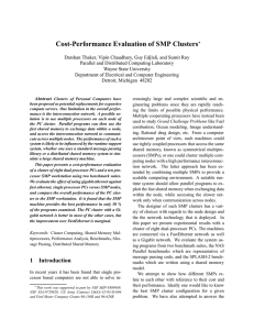 Cost-Performance Evaluation of SMP Clusters