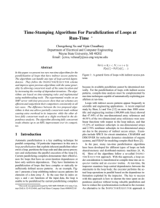 Time-Stamping Algorithms For Parallelization of Loops at Run-Time