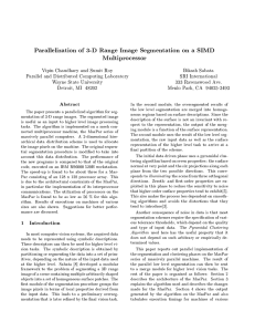 Parallelization of 3-D Range Image Segmentation on a SIMD Multiprocessor