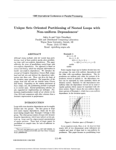 Unique  Sets Oriented  Partitioning  of  Nested ... Non-uniform  Dependences*