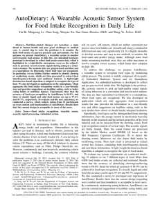 AutoDietary: A Wearable Acoustic Sensor System Member, IEEE