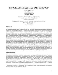 CobWeb: A Constraint-based XML for the Web  1