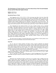 The Distribution of Clastic Particles across the Littoral Zone of... Stream and the Deforested Ngelwa Stream