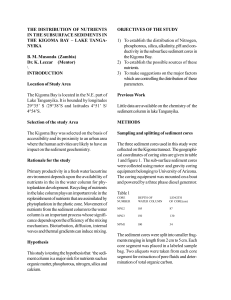 THE DISTRIBUTION OF NUTRIENTS OBJECTIVES OF THE STUDY