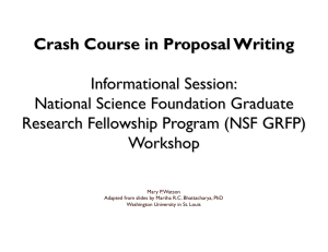 Informational Session: National Science Foundation Graduate Research Fellowship Program (NSF GRFP)