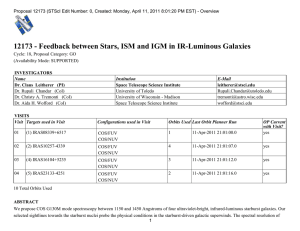 12173 - Feedback between Stars, ISM and IGM in IR-Luminous...