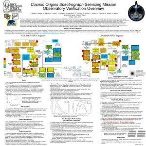 Cosmic Origins Spectrograph Observatory Verification Overview