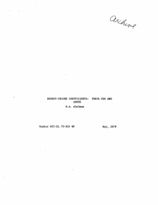 ENERGY-INCOME  COEFFICIENTS:  THEIR USE AND ABUSE M.A. Adelman