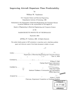 Improving  Aircraft  Departure Time  Predictability by