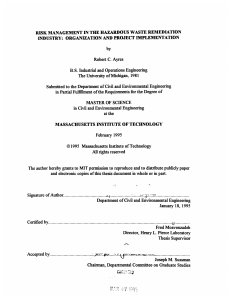 RISK MANAGEMENT IN THE HAZARDOUS WASTE REMEDIATION