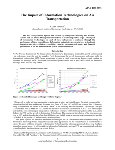The Impact of Information Technologies on Air Transportation AIAA-2005-0001 R. John Hansman