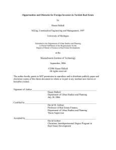 Opportunities and Obstacles for Foreign Investors in Turkish Real Estate  by