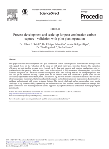 ScienceDirect Process development and scale-up for post combustion carbon