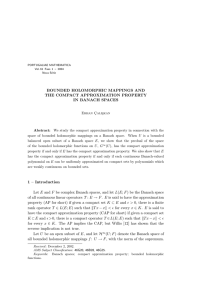 BOUNDED HOLOMORPHIC MAPPINGS AND THE COMPACT APPROXIMATION PROPERTY IN BANACH SPACES